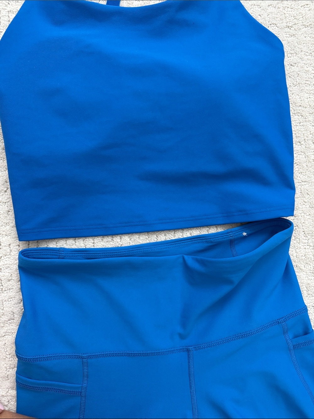 Old Navy Royal Blue Athletic Capri Legging Set with Crossback Sports Bra - Picture 6 of 8